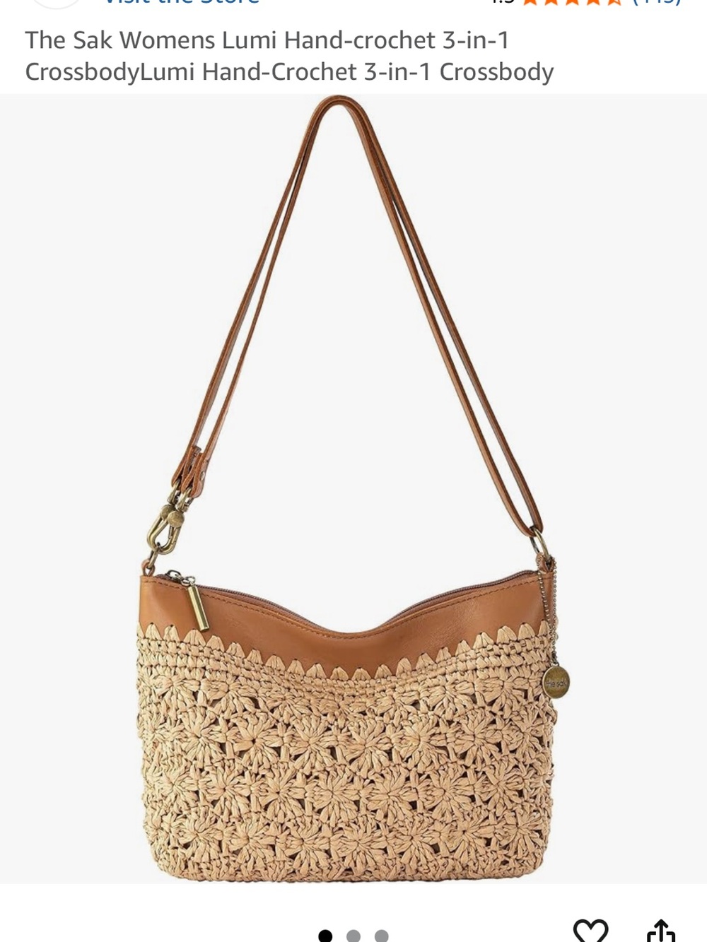 The Sak Lumi Hand-Crochet Crossbody Bag in Tan and Natural